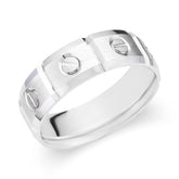 Men's Beveled Edge Screw Motif Wedding Ring-119-00663/S5277AWR7G